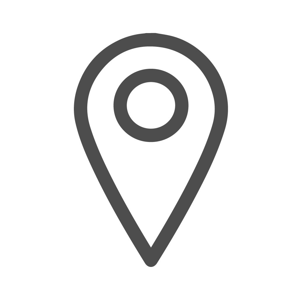 Ícone formado por um elemento, na cor cinza, que indica uma localização.