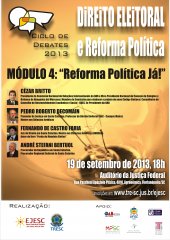 4º módulo do Ciclo de Debates da Justiça Eleitoral está com as inscrições abertas