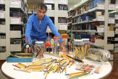 Paralelamente ao V Fórum Nacional de Bibliotecários, no TCE/SC, acontece uma exposição de lápis