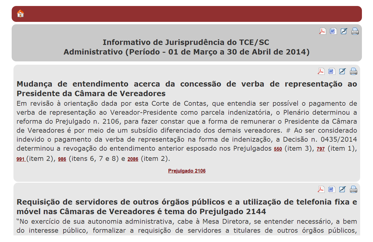 Portal do TCE/SC disponibiliza novo informativo para facilitar acesso à jurisprudência sobre controle da gestão pública