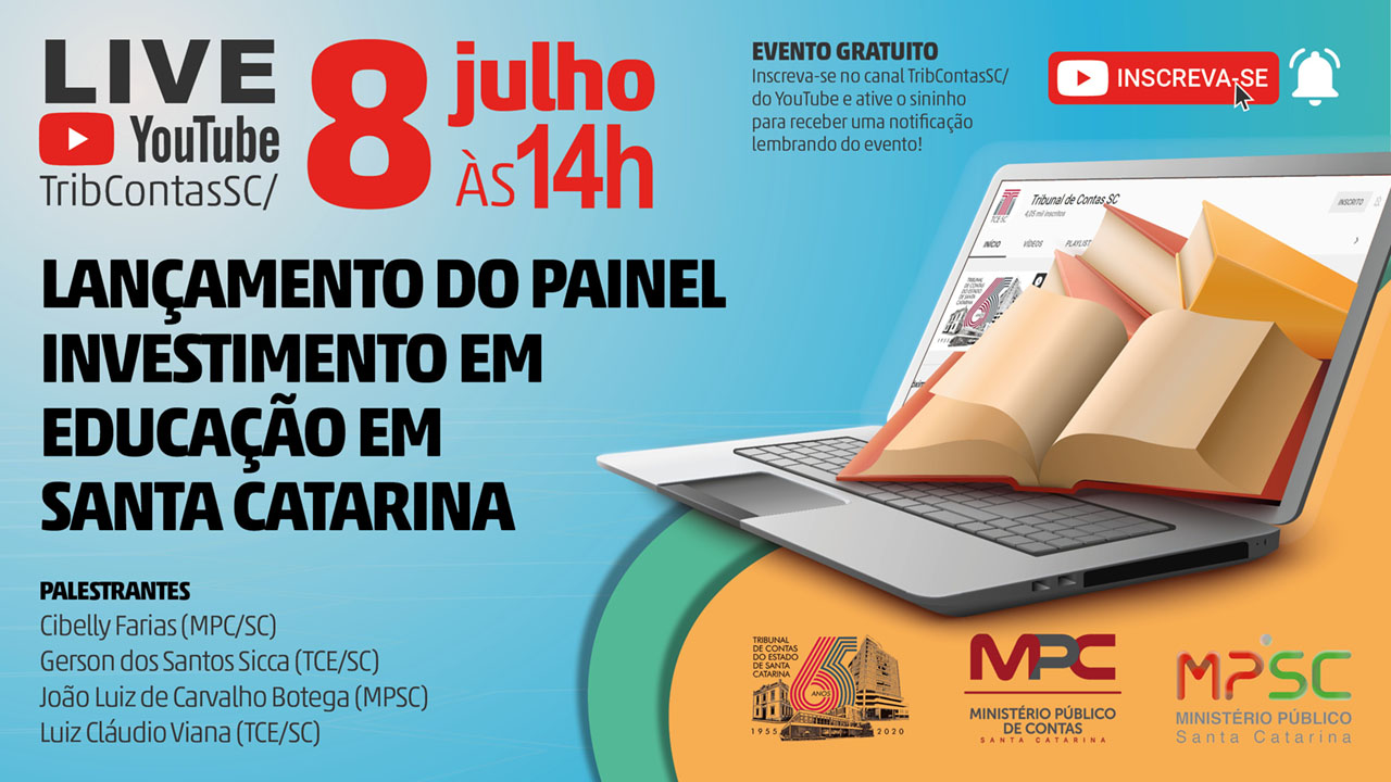 Painel Investimento em Educação será tema de live transmitida pelo TCE/SC 