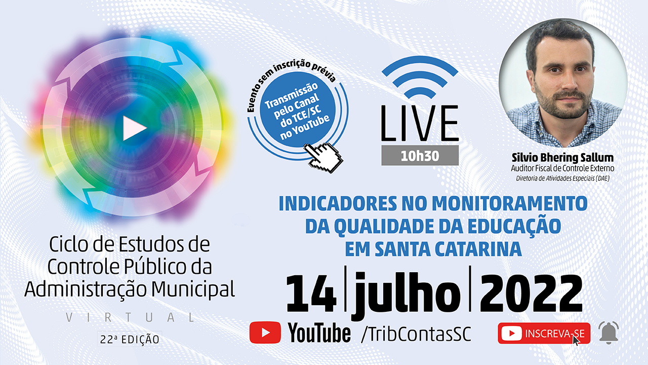 Live do 22º Ciclo de Estudos do TCE/SC apresenta indicadores da educação em SC 