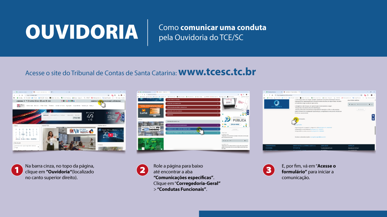 card explicando como comunicar uma conduta