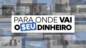 Banner horizontal em tons de azul, cinza, preto e branco, com fundo composto por diversas imagens de pessoas, em marca d'água. Sobre a imagem, ao centro, o título "Para onde vai o seu dinheiro", em um retângulo branco.