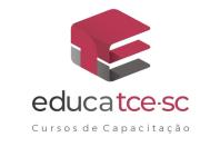 Banner horizontal com fundo branço e o texto "EducaTCE/SC - Cursos de capacitação".