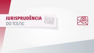 Banner em fundo branco, detalhes em bordô e cinza, com as palavras "Jurisprudência do TCE/SC"