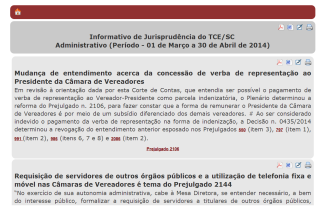 Portal do TCE/SC disponibiliza novo informativo para facilitar acesso à jurisprudência sobre controle da gestão pública