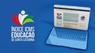 Imagem mostra a logomarca do projeto à esquerda e um computador à direita com a área do site do TCE que descreve o projeto