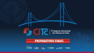 Imagem com fundo azul-escuro. Ao fundo, há uma silhueta daPonte Hercílio Luz. Na imagem há a indicação do Congresso Internacional e as logos dos organizadores