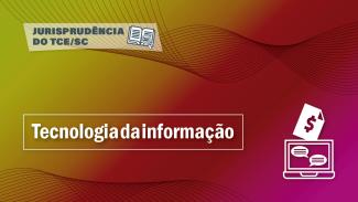  Banner horizontal com fundo em degradê em tons de amarelo, laranja e rosa. No canto superior esquerdo, sobre retângulo com transparência, o texto “Tecnologia da informação” e o ícone de um notebook aberto com balões de conversa e uma folha com o símbolo do cifrão. 