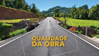 Banner mostra imagem de uma estrada. Ao centro, está escrito em amarelo Qualidade da Obra.