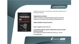 Servidor do TCE/SC lança livro sobre responsabilização de agentes públicos e privados